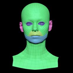Retopologized 3D Head scan of Alexia Madrid SubDivision