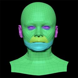 Retopologized 3D Head scan of Raenia Freeman SubDivision