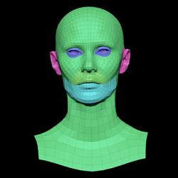 Retopologized 3D Head scan of Cynthia SubDivision