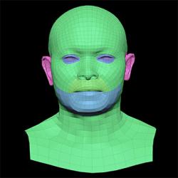 Retopologized 3D Head scan of Ghalen Wilson SubDivision
