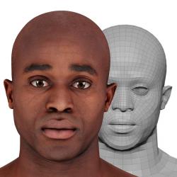 Retopologized 3D Head scan of Qwantez Daniel