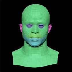 Retopologized 3D Head scan of Qwantez Daniel SubDivision