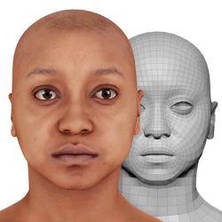 Retopologized 3D Head scan of Tynice Fisher