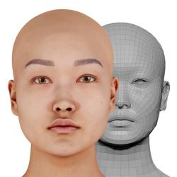 Retopologized 3D Head scan of Artemis Cibero