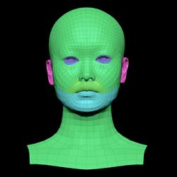 Retopologized 3D Head scan of Artemis Cibero SubDivision