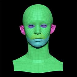 Retopologized 3D Head scan of Purcell Sutton SubDivision
